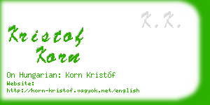 kristof korn business card